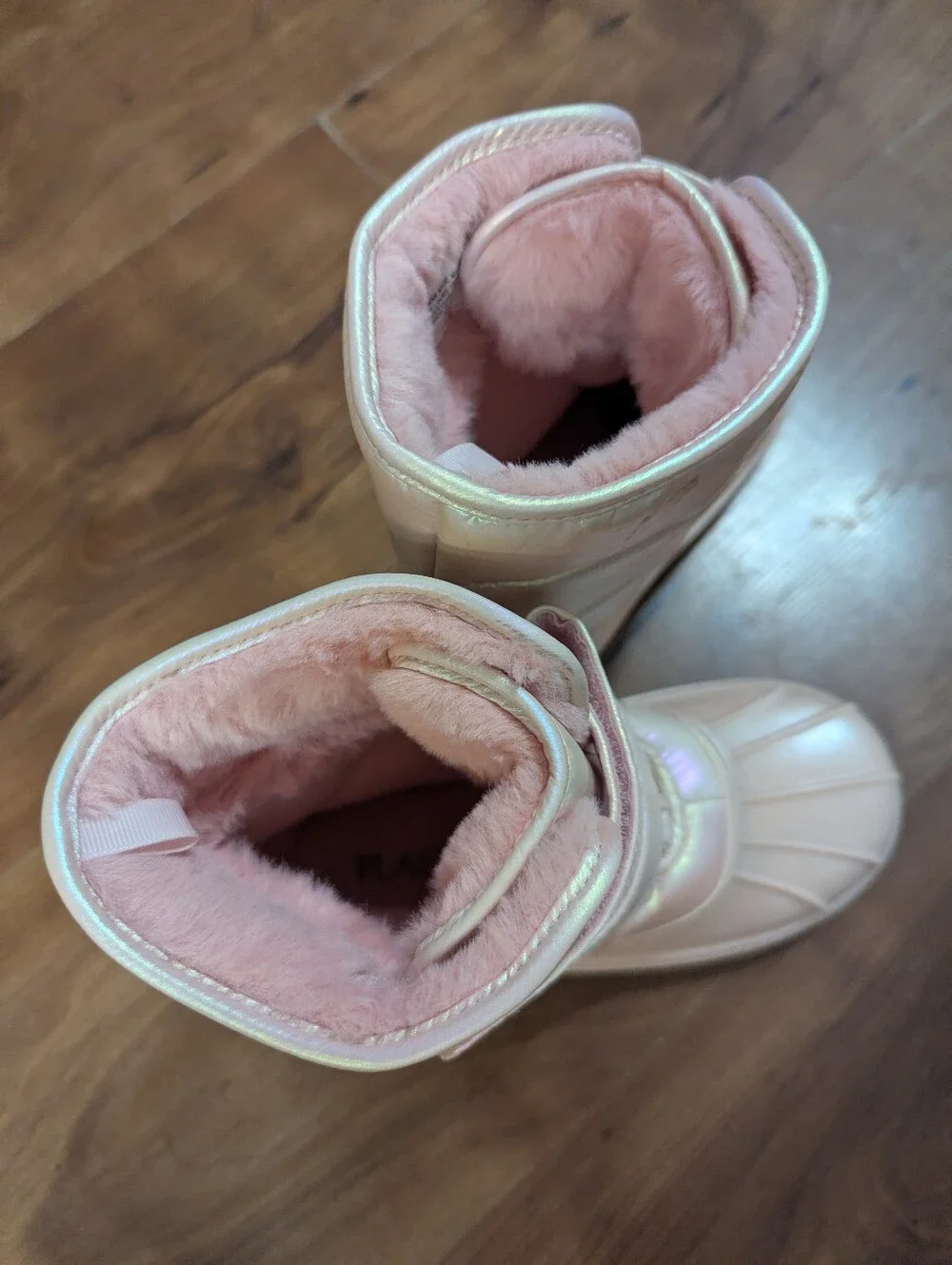 Children's Place Iridescent Pink Faux-Fur Winter Boots, Girls Size 1